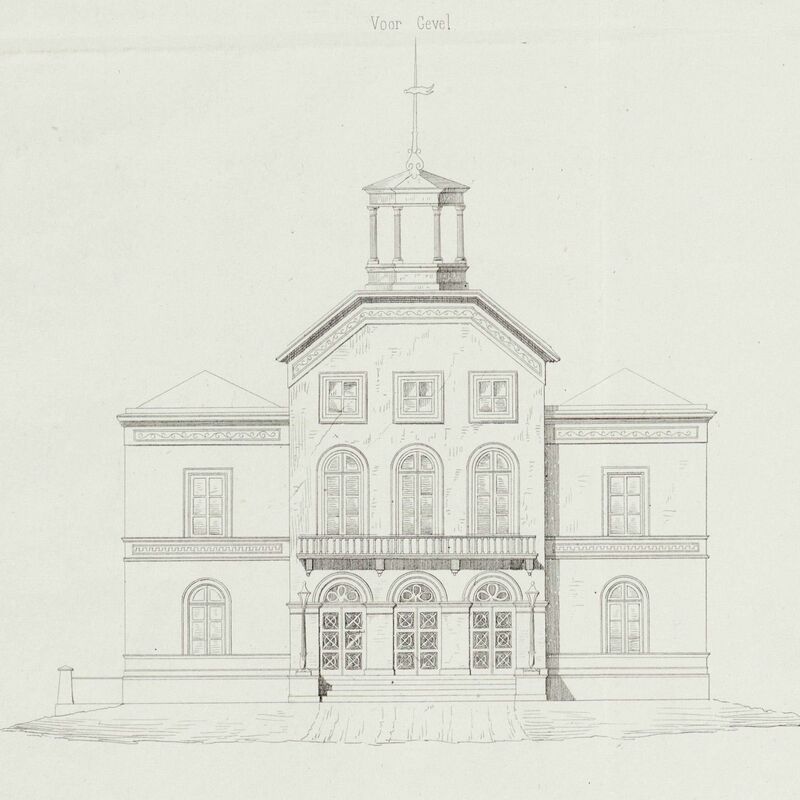 Bouwtekening van het voormalig stadhuis, 1846